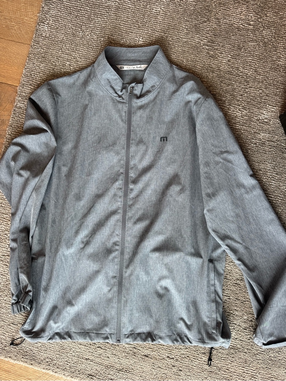 Travis Mathew Men's Lightweight Jacket in Grey - Las Vegas Topgolf embroidery